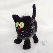 szydełkowy czarny kot